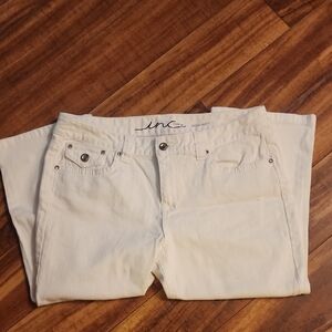 INC International Concepts Women's White Capri Jeans